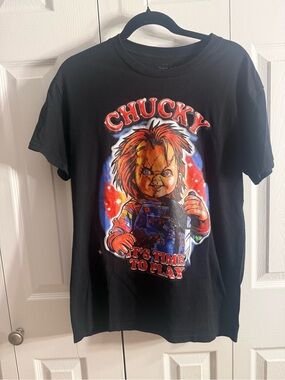 Chucky Graphic Kids Black Short Sleeve Tee - It's Time To Play